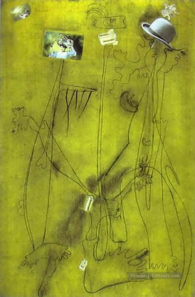 Dessin Collage avec un chapeau Joan Miro Peintures à l'huile